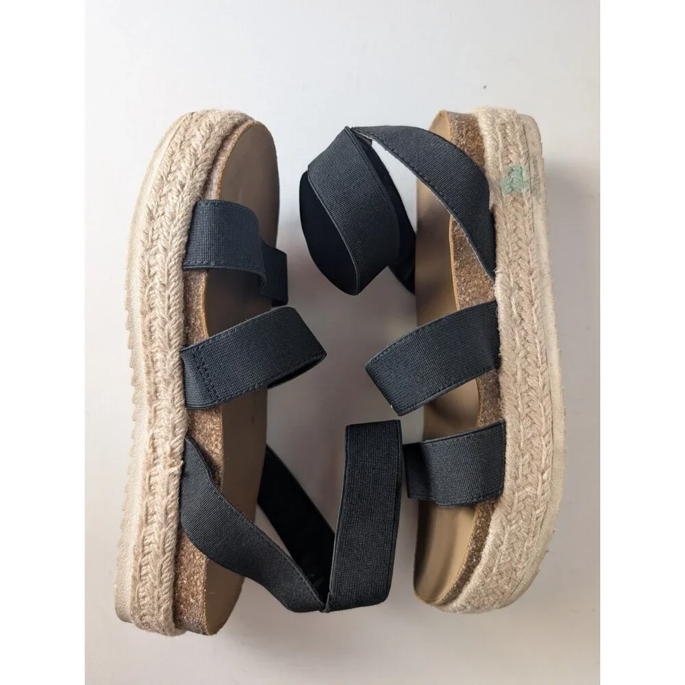 Girl's Steve Madden Kids' Jkimmie Black Platform Sandal Espadrille Summer Size 3